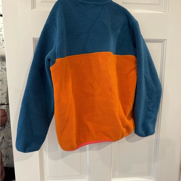 Patagonia XS 5/6 Synchilla Blue Fleece with Pink Trim - Picture 4 of 4